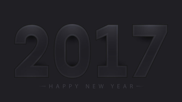 2017 Happy New Year on black background. Vector illustration. EPS10