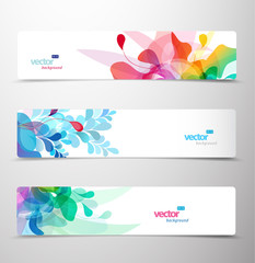 Set of abstract colorful headers.