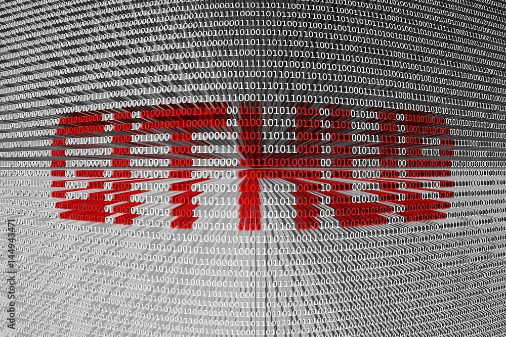 Poster github in the form of binary code, 3d illustration