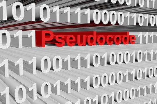 Pseudocode in the form of binary code, 3D illustration