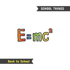 Back to School Supplies, vector hand drawn icon