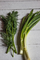 There are some green on the table.