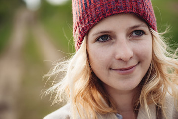 Smiling, happy portrait of beautiful young woman