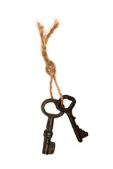 Bunch of old keys on a rope
