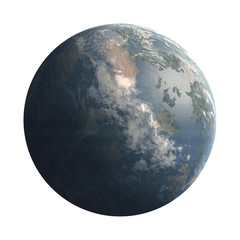 Planet Earth, Isolated against the clear white background.