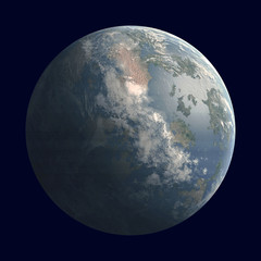 Planet Earth, Isolated against the dark background