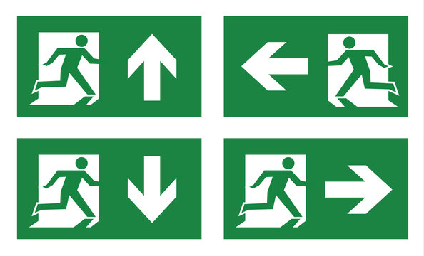 fire exit icon set