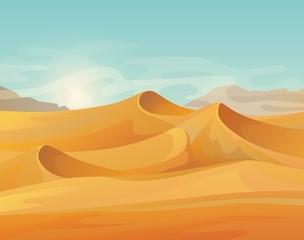 Fototapeta na wymiar Outdoor panorama on desert landscape