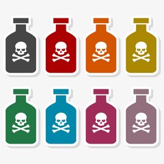 Poison bottle with crossbones label vector illustration