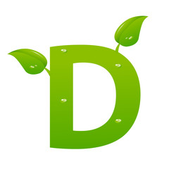 Green eco letter D vector illiustration
