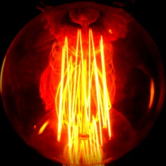 Close up Light Bulb in Vintage Style.