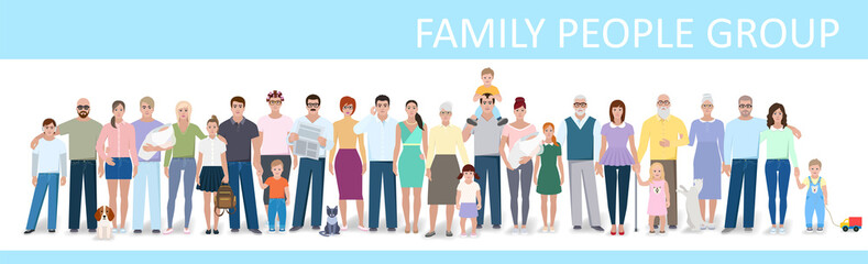 Big family, vector illustration