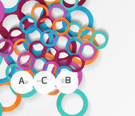 Geometrical circles on white with shadows