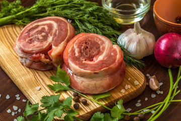 raw breast wrapped in a roll