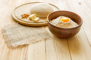 Ingredients for cooking dough, sweet baking.