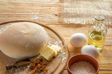 Ingredients for cooking dough, sweet baking.