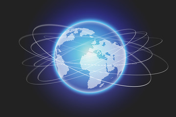 Fototapeta na wymiar Business network globe isolated on a background - Internet concept