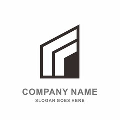 Square Triangle Hexagon Interior Room Space Architecture Construction Business Company Stock Vector Logo Design Template 