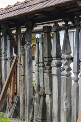 Traditional Hungarian carved wood piles