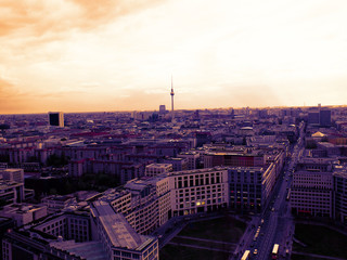 Aerial View of Berlin at Sunset