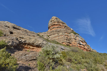 Pena San Miguel of the natural gateway Salto de Roldan in Aragon