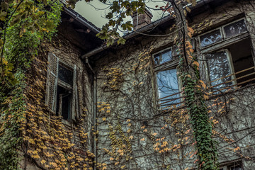 Fototapeta na wymiar Beautiful abandoned house in Belgrade