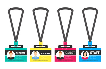 Id Card Template Plastic Badge. Vector