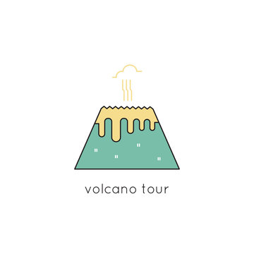Volcano line icon