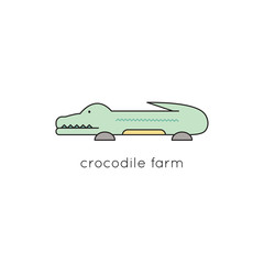 Crocodile line icon