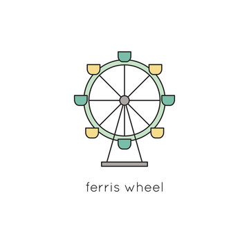 Ferris wheel line icon