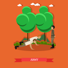 Army concept vector illustration in flat style.