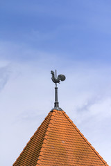 Weathercock on the church in Ócsa, Hungary