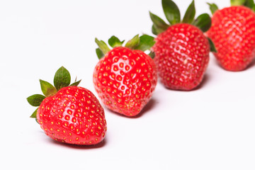 strawberries  on  white background.