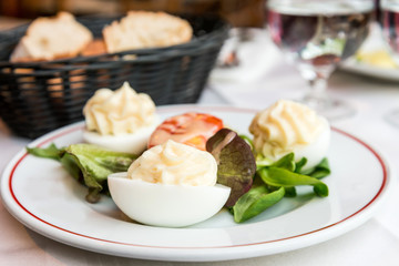 Fresh fruits salad with egg
