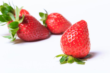 strawberries  on  white background.