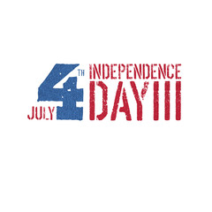 Fototapeta premium Independence day, 4th July logotype. Patriotic typography design template. Grunge textures in layers and can be edited.