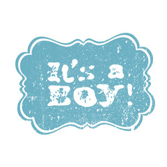 It's a boy lettering, it's a girl lettering. Baby shower party design element. Vector greeting labels.