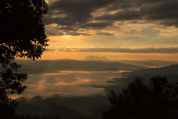Sea Of Mist With Doi Luang Chiang Dao, View Form Doi Dam in Wianghaeng Chiangmai Thailand