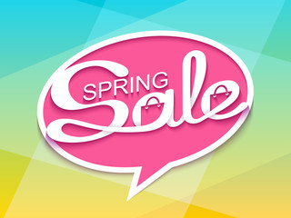 Sale banner with calligraphic inscription in comic speech bubble