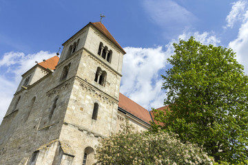 Naklejka premium Romanesque church in Ócsa, Hungary