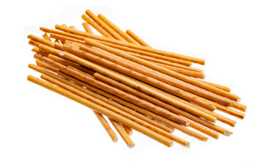 bread sticks on white background