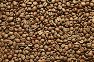 Coffee beans, black coffee, texture, background, flavor, light brown