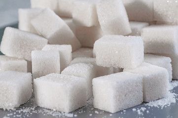 white granulated sugar closeup