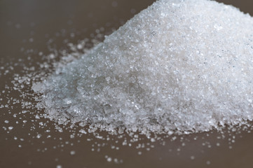 white Sugar on gray background