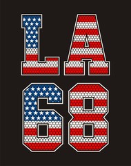 athletic la 68,print for t-shirt or apparel. Retro artwork and typography.