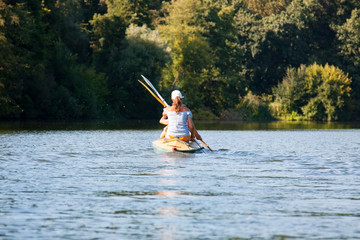 Kayak Trail on the River. Water Tourism