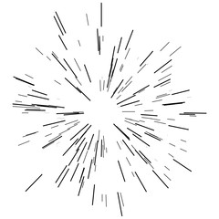 Obraz premium Sun burst shapes. Linear drawing of rays of the sun in dynamic style. Vector illustration. Icon black on white. Design element for logo, signs