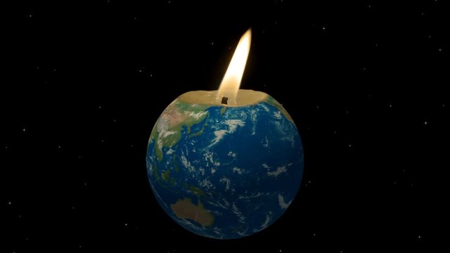 Global Warming &ndash; Earth as Candle 4K Loop.
Animation of our planet burning as a candle. Symbolizing heat rising by climate change. Perfect loop in 4K.