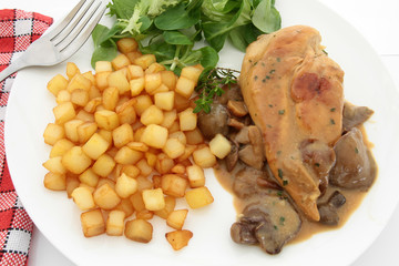 escalope de poulet sauce champignons