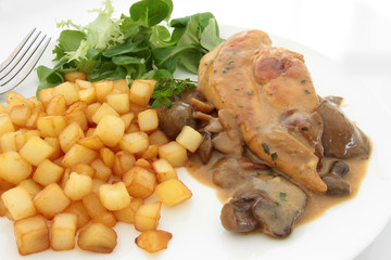 escalope de poulet sauce champignons